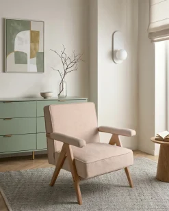 Lænestol EVJE Kunstlinned Beige