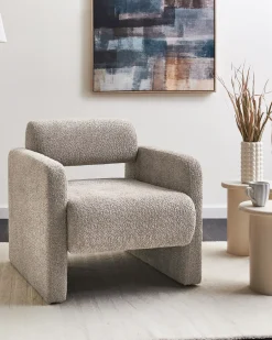 Lænestol HALLSBERG Boucle Brungrå