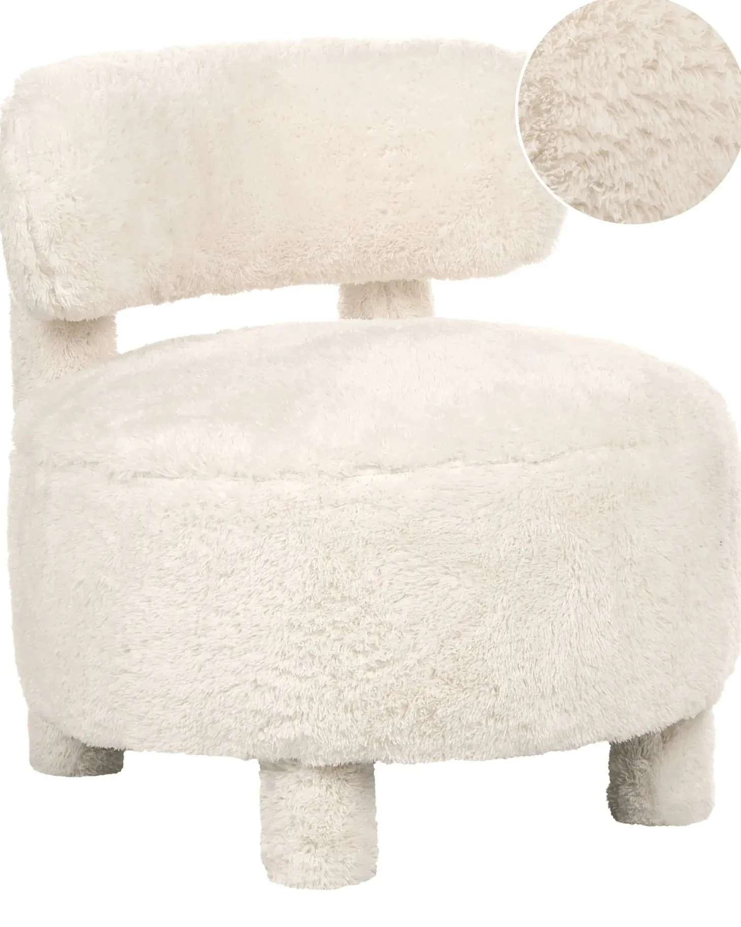 Lænestol HAMINA Kunstig pels Lys Beige