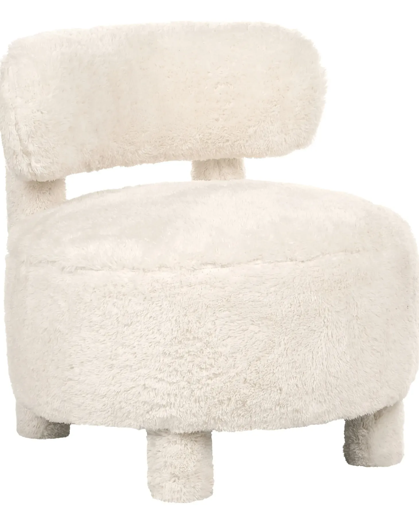 Lænestol HAMINA Kunstig pels Lys Beige
