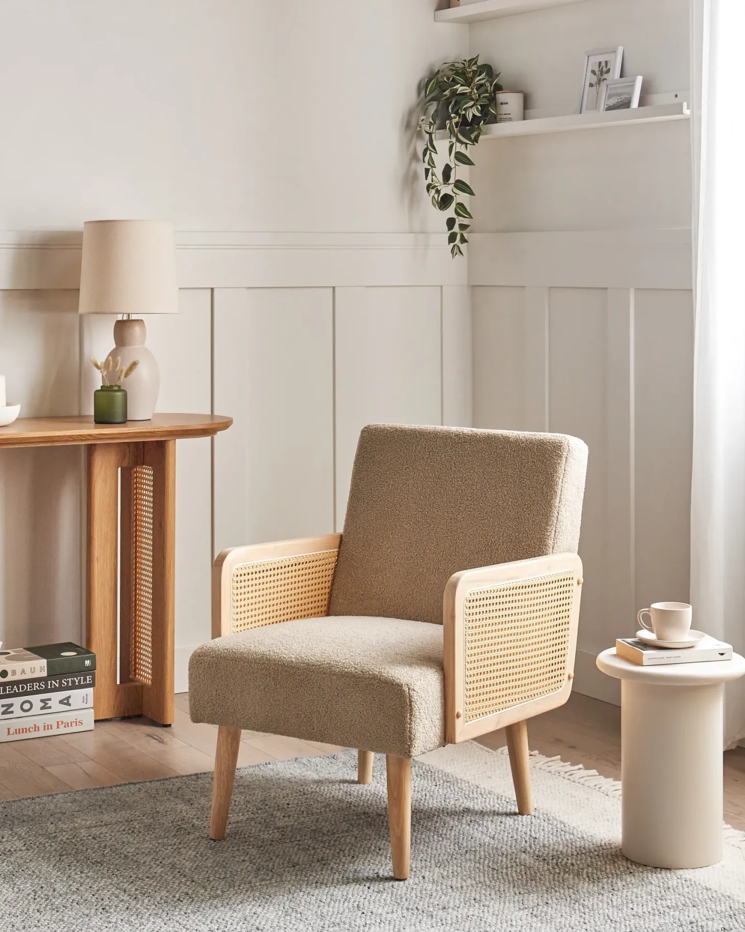 Lænestol HOJBY Boucle Sand Beige