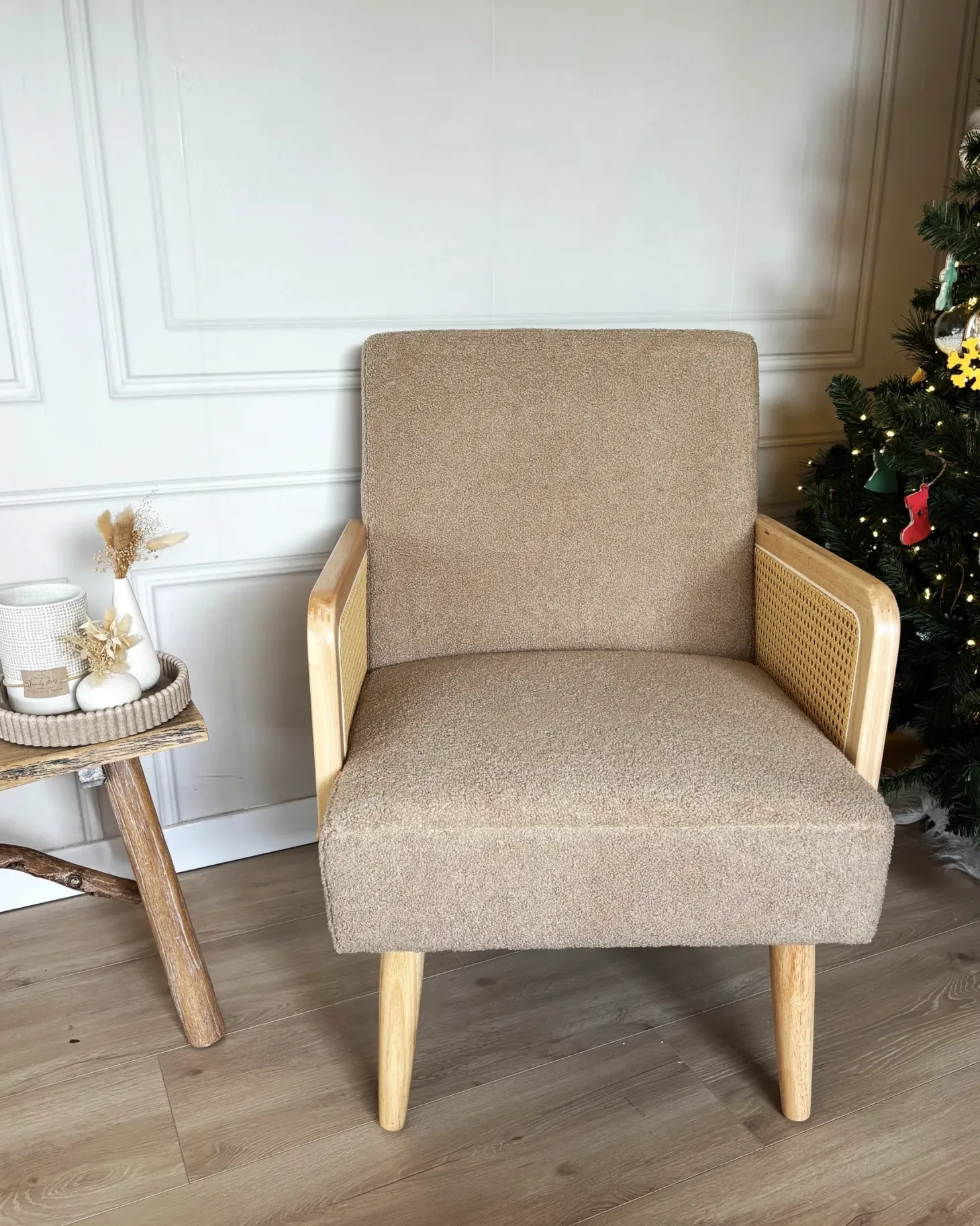 Lænestol HOJBY Boucle Sand Beige