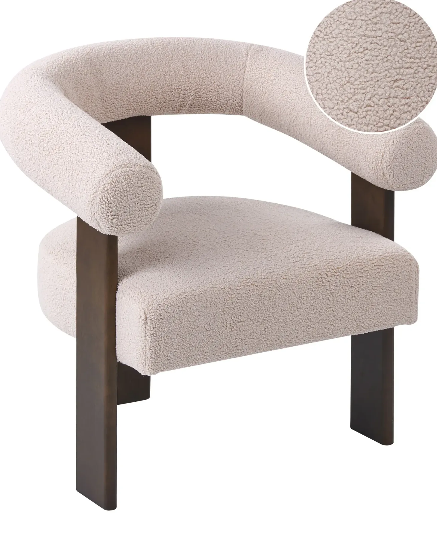 Lænestol ILBRO Boucle Mørkebrun/beige