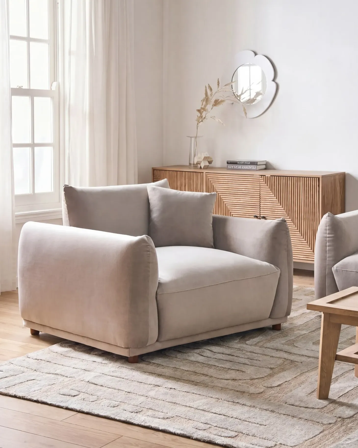Lænestol JUBEK Velour Brungrå