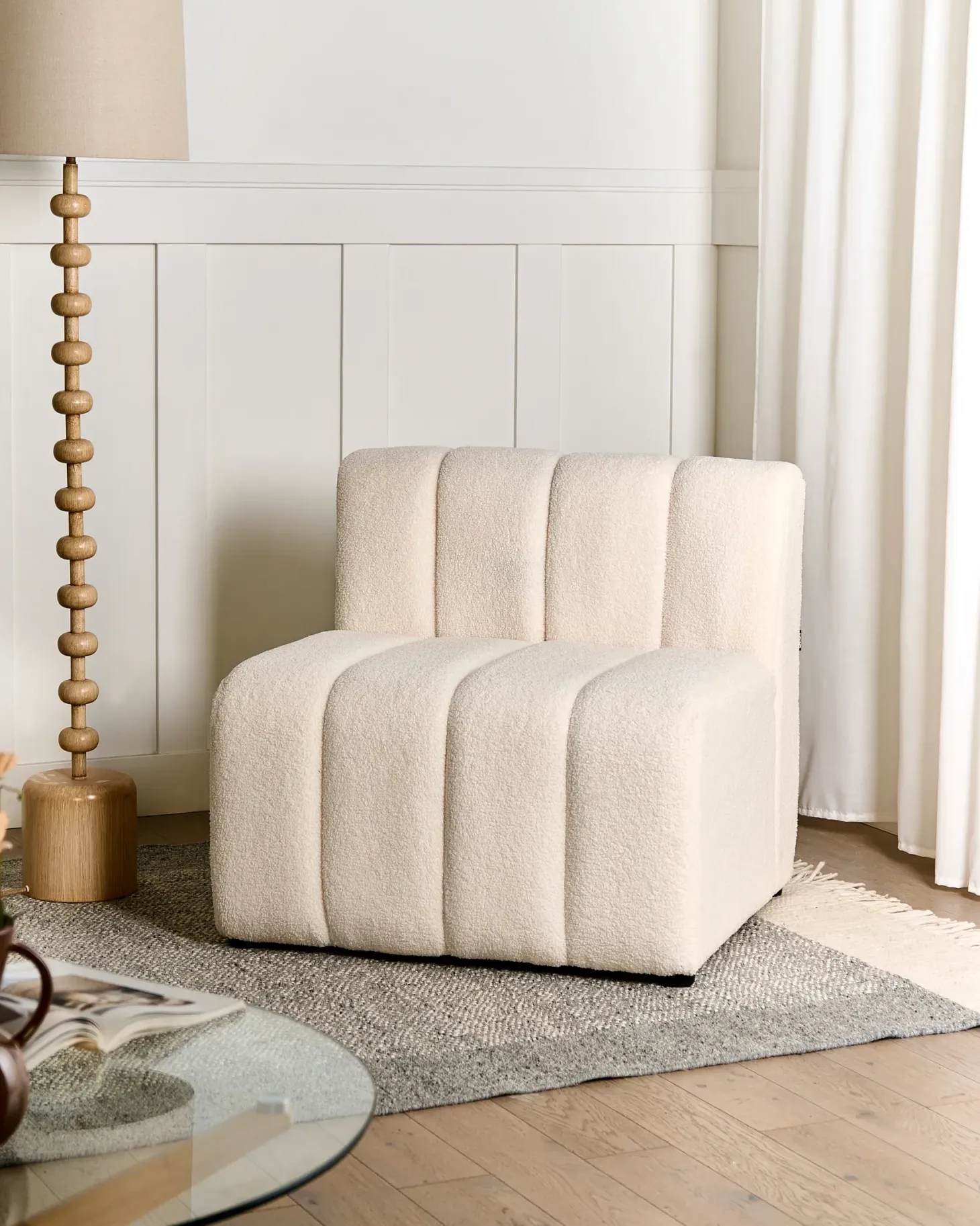 Lænestol KAGE Boucle Lys Beige