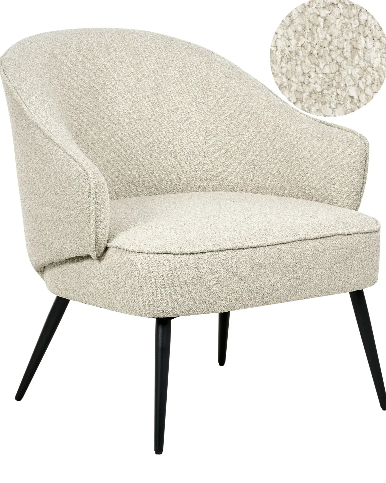 Lænestol KAYLA Boucle Lys Beige