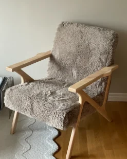 Lænestol KISA Kunstig pels Brungrå