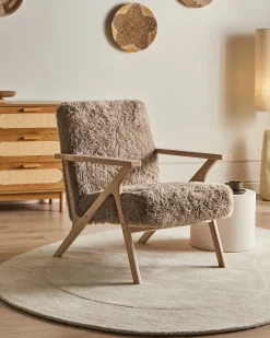 Lænestol KISA Kunstig pels Brungrå