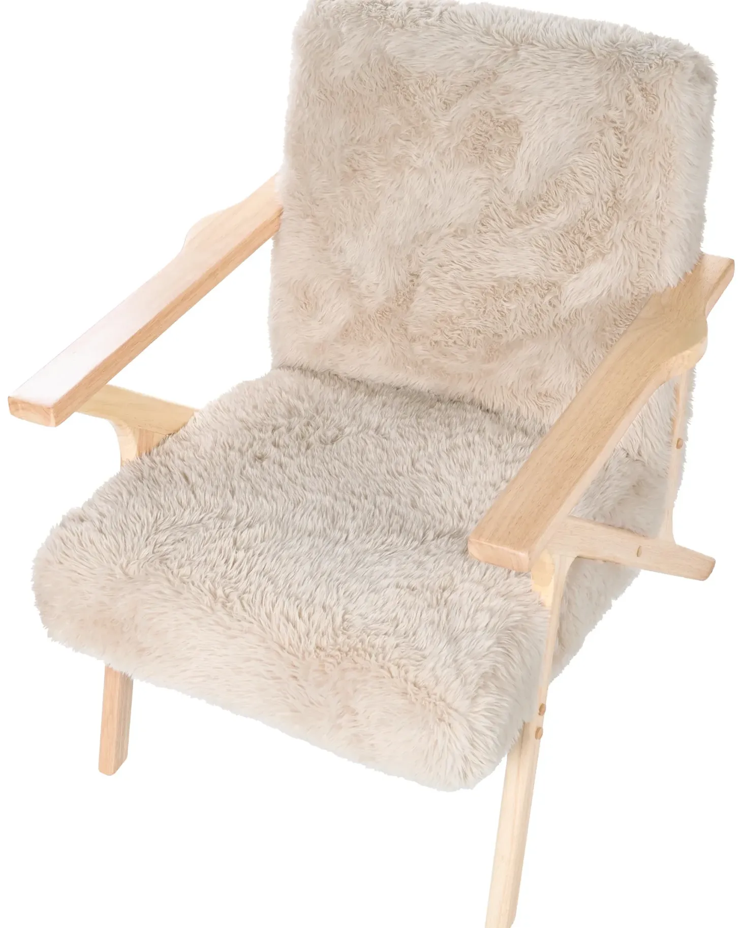 Lænestol KISA Kunstig pels Lys Beige