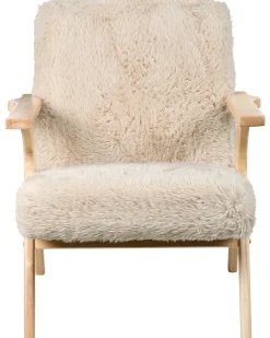 Lænestol KISA Kunstig pels Lys Beige