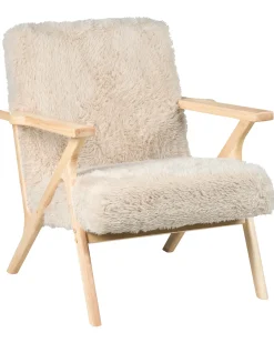 Lænestol KISA Kunstig pels Lys Beige