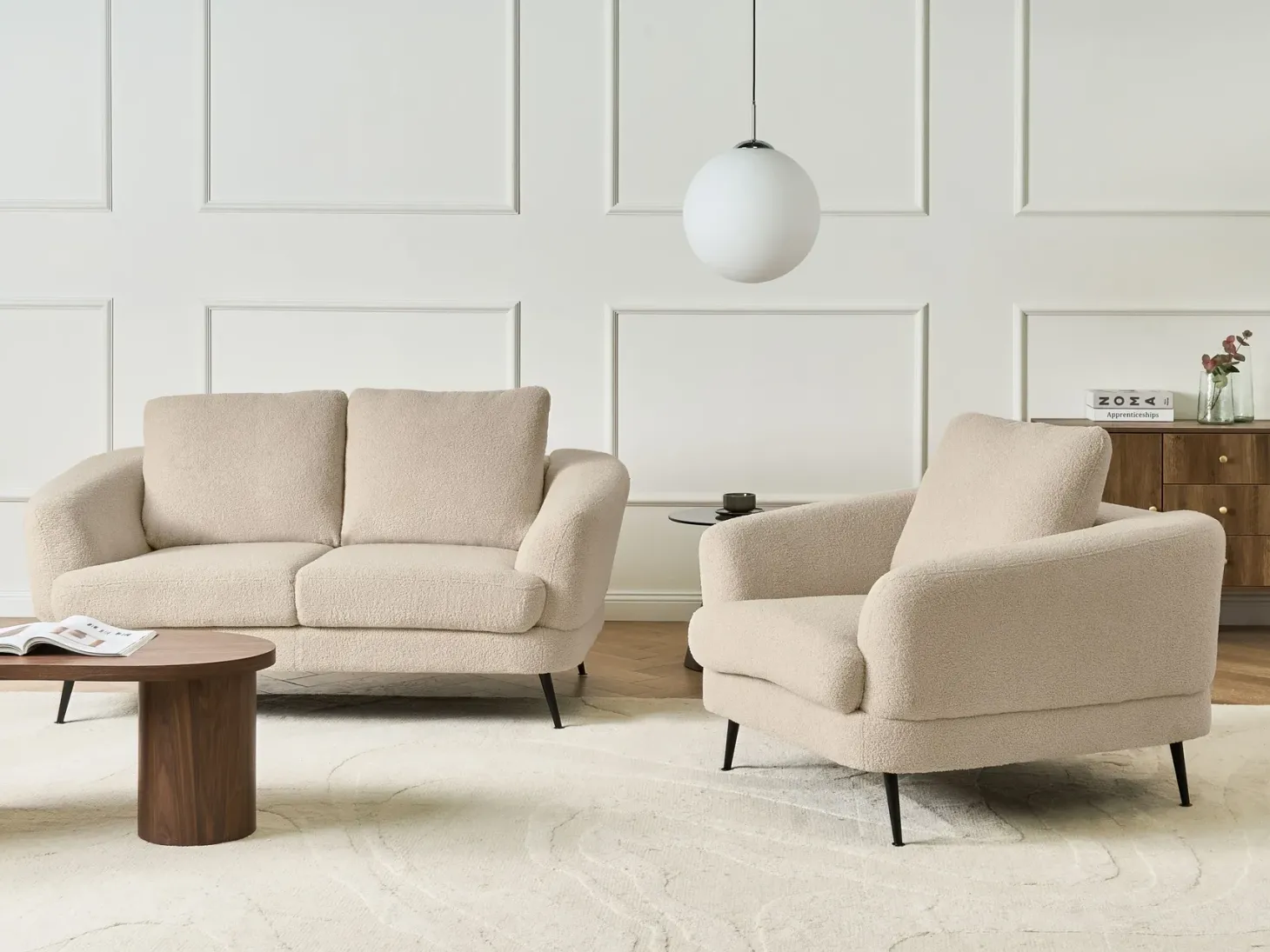 Lænestol KJAER Boucle Lys Beige