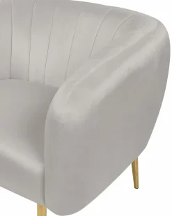 Lænestol LACONIA Velour Lysegrå