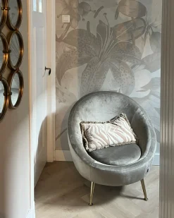 Lænestol LANGA Velour Brungrå