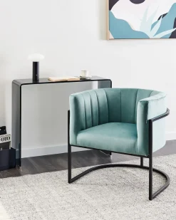 Lænestol LARVIK II Velour Mintgrøn
