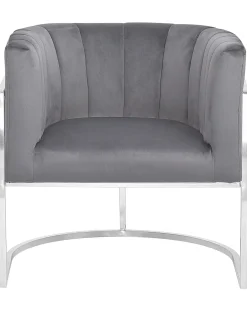 Lænestol LARVIK Velour Grå