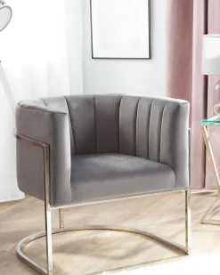 Lænestol LARVIK Velour Grå
