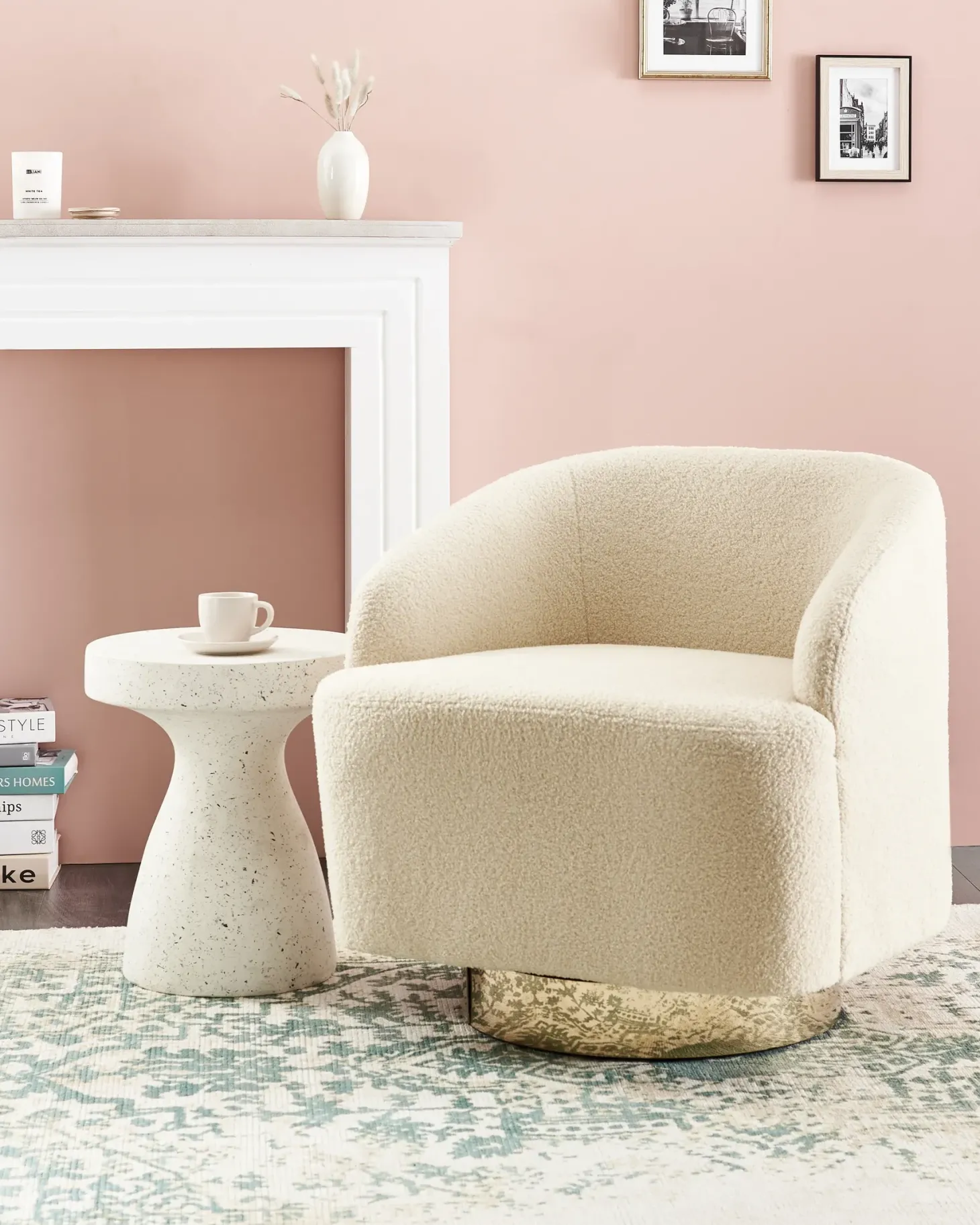 Lænestol LAVIK Boucle Beige