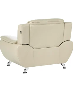 Lænestol LEIRA Kunstlæder Beige