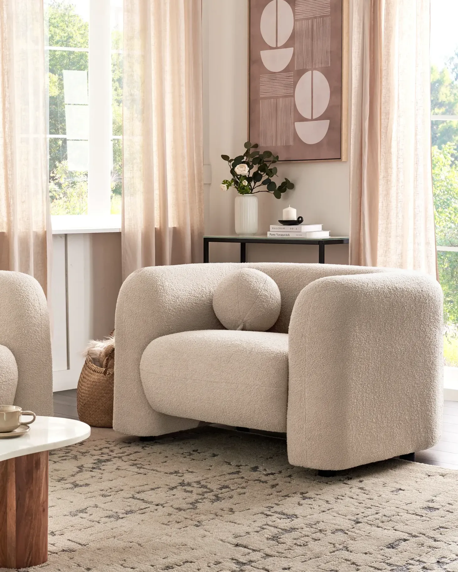 Lænestol LEIREN Boucle Beige