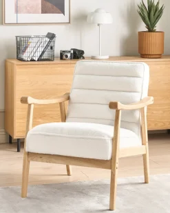 Lænestol LEKNES Boucle Cremehvid