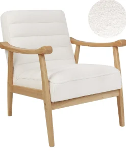 Lænestol LEKNES Boucle Cremehvid