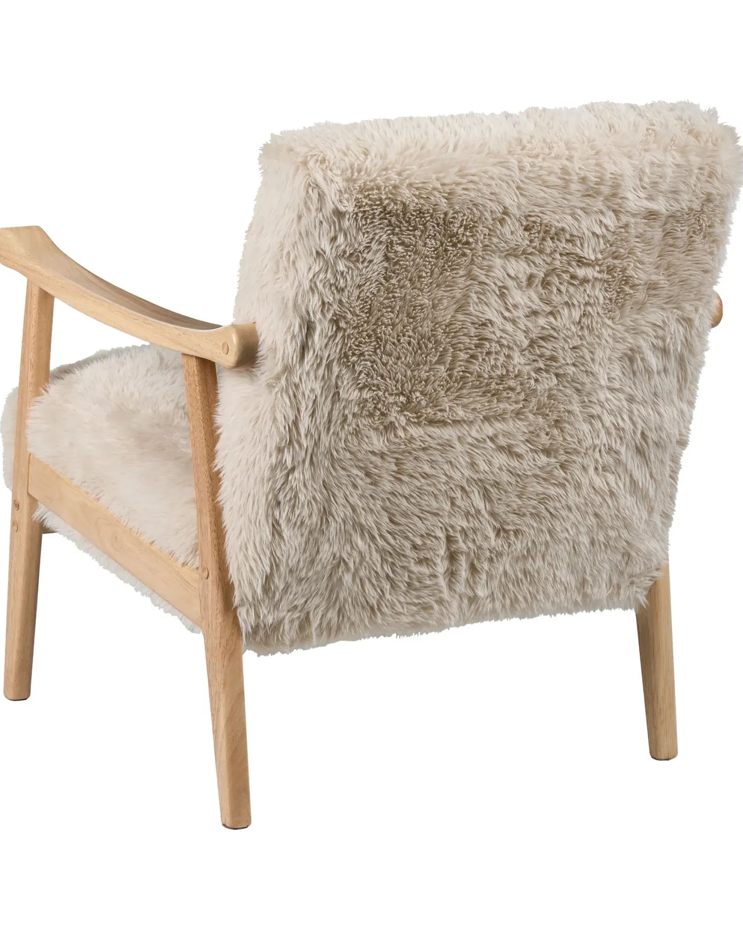 Lænestol LEKNES Kunstig pels Lys Beige