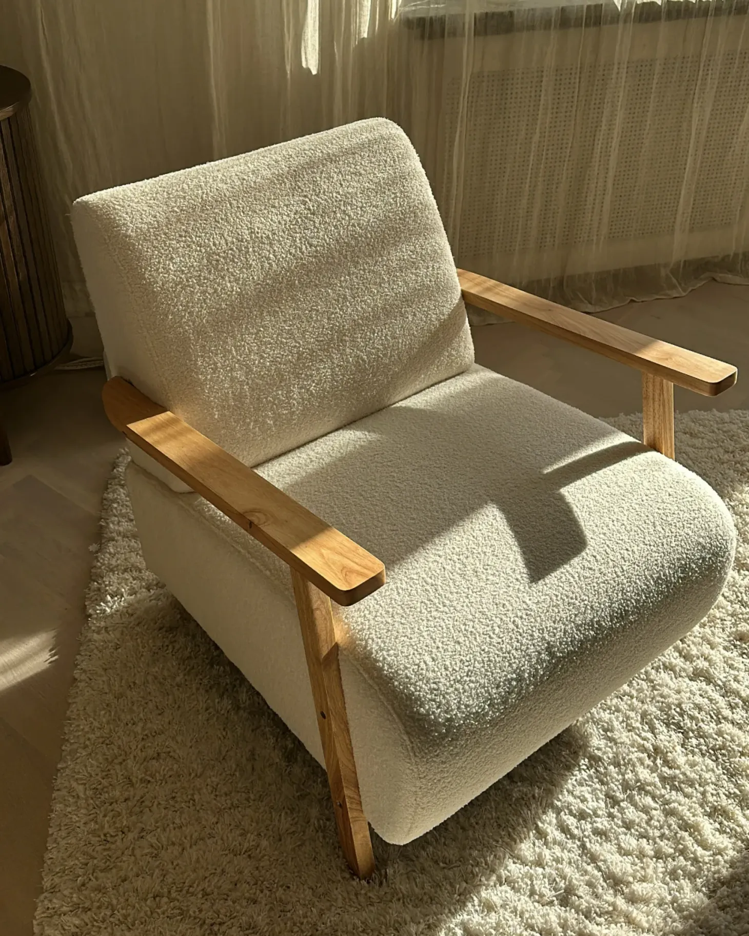 Lænestol LESJA Boucle Lys Beige