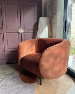Lænestol LOEN Velour Orange