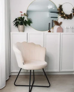 Lænestol LOVELOCK Velour Cremehvid
