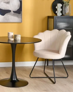 Lænestol LOVELOCK Velour Cremehvid