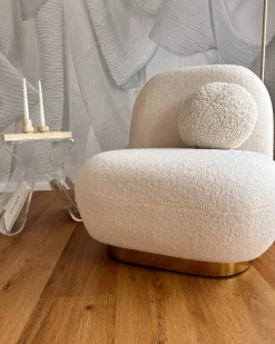 Lænestol LOVIISA Boucle Hvid