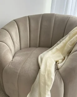Lænestol MALUNG Velour Beige