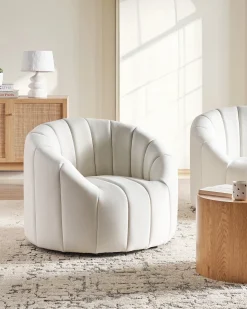 Lænestol MALUNG Velour Cremehvid