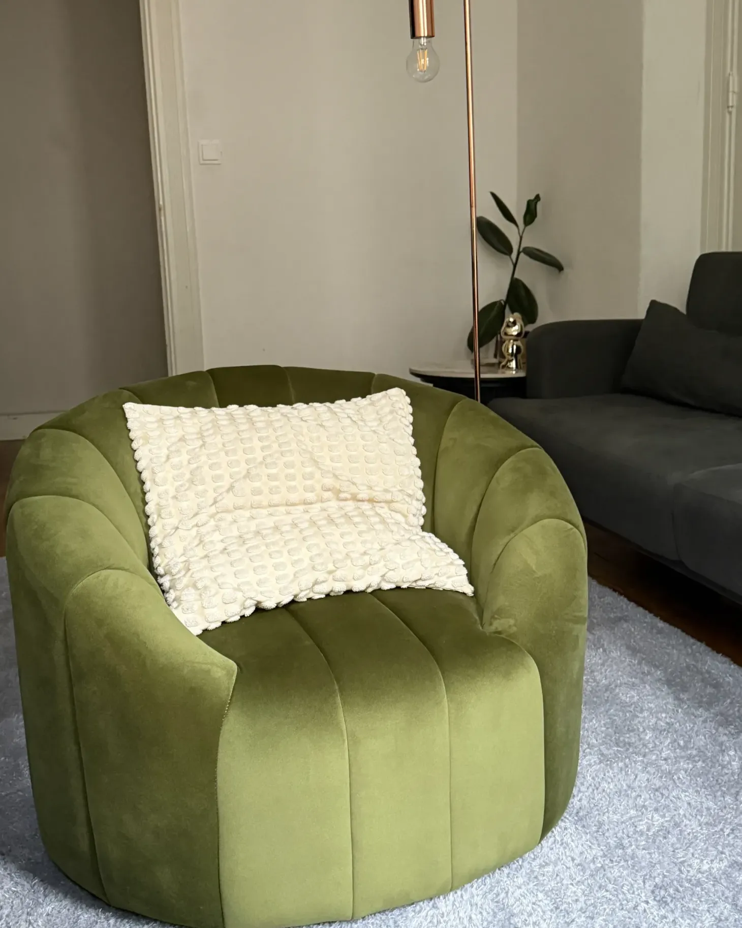 Lænestol MALUNG Velour Mørkegrøn