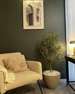 Lænestol NARKEN Fløjl Lys Beige