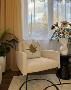 Lænestol NARKEN Fløjl Lys Beige