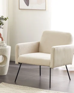 Lænestol NARKEN Fløjl Lys Beige