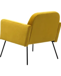 Lænestol NARKEN Velour Sennepsgul