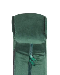 Lænestol SANDSET med fodskammel Velour Mørkegrøn