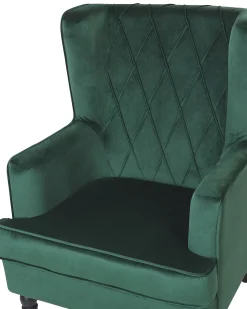 Lænestol SANDSET med fodskammel Velour Mørkegrøn