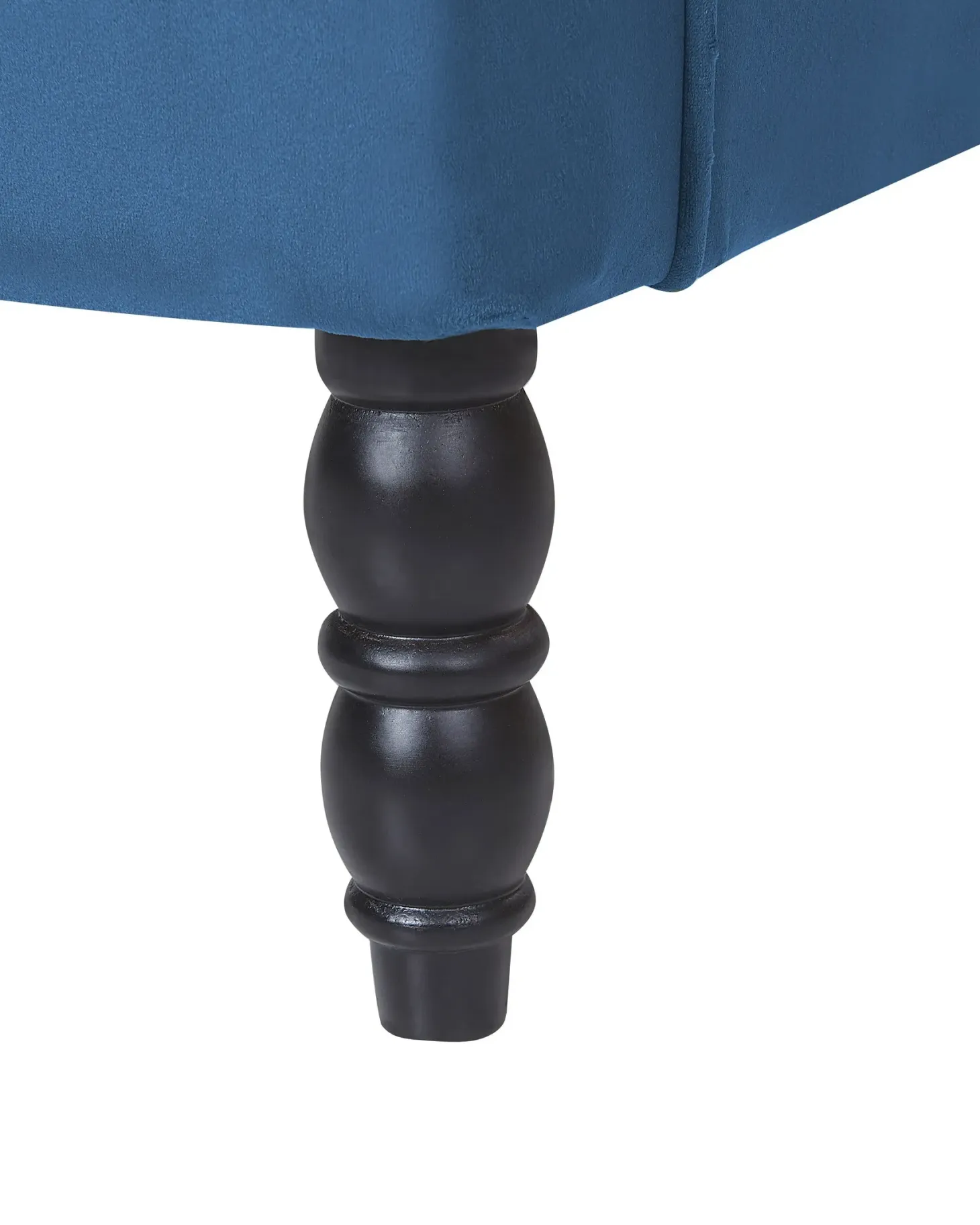 Lænestol SANDSET med fodskammel Velour Mørkeblå