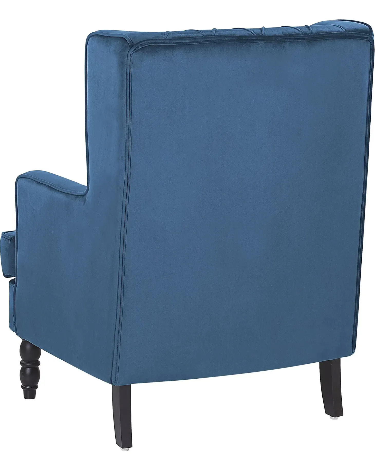 Lænestol SANDSET med fodskammel Velour Mørkeblå