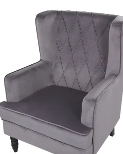 Lænestol SANDSET Velour Grå