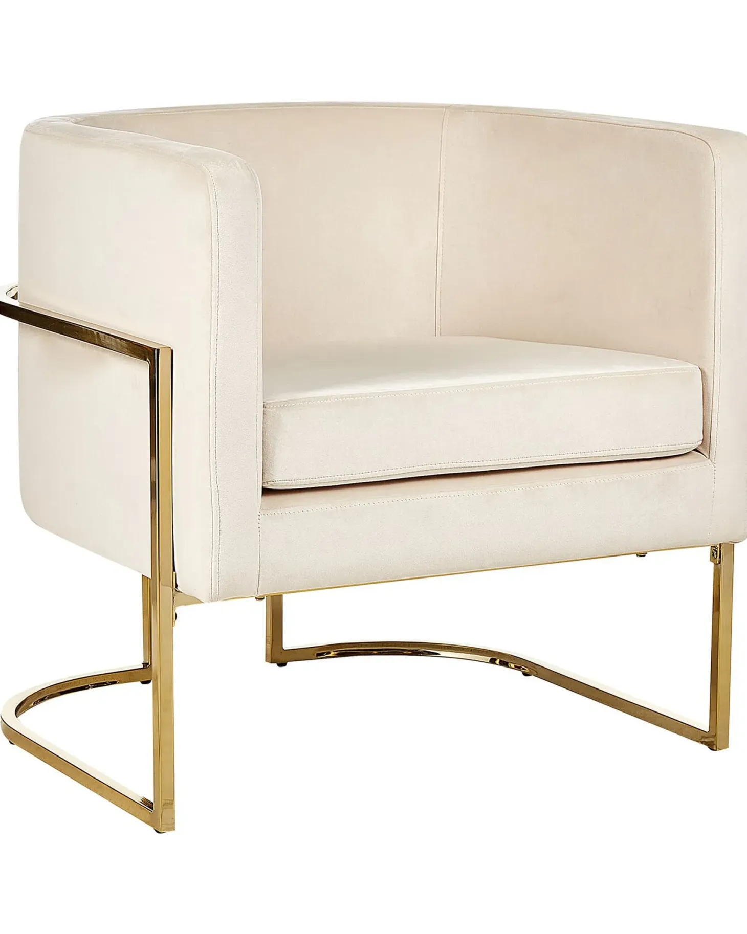 Lænestol SIRKKA Velour Lys Beige