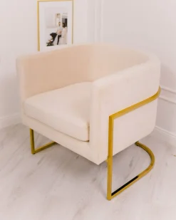 Lænestol SIRKKA Velour Lys Beige
