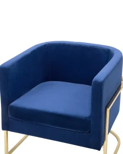 Lænestol SIRKKA Velour Mørkeblå