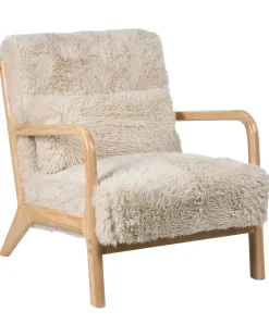 Lænestol SKOVDE Kunstig pels Lys Beige