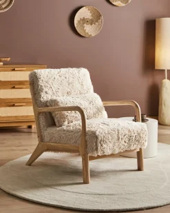 Lænestol SKOVDE Kunstig pels Lys Beige