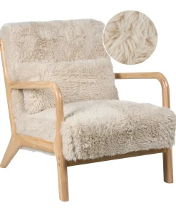 Lænestol SKOVDE Kunstig pels Lys Beige